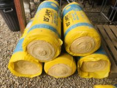 5 ROLLS OF 75MM ISOVER ACOUSTIC INSULATION.