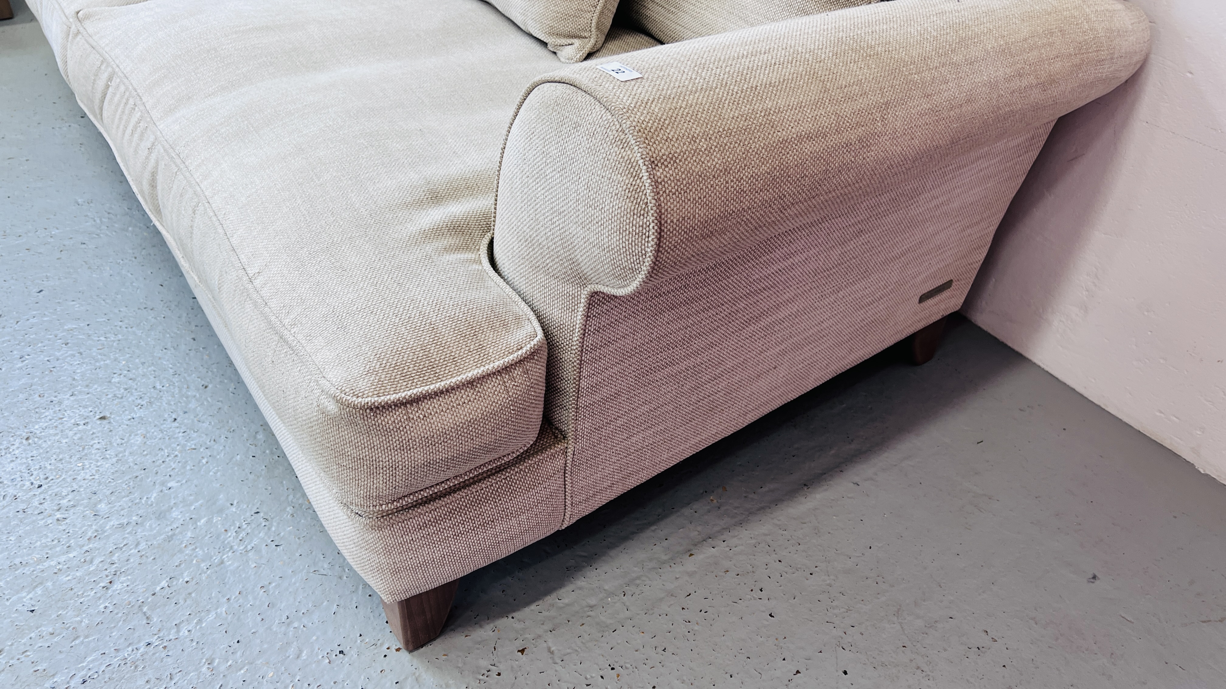 A PAIR OF "THE LOUNGE Co" OATMEAL UPHOLSTERED SOFA'S EACH LENGTH 210CM. - Image 5 of 22