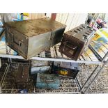 6 X VINTAGE METAL STORAGE BOXES.