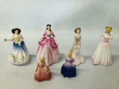 COLLECTION OF 6 ROYAL DOULTON FIGURINES TO INCLUDE CHELSEA ELLIE HN4046, EMILY HN3688,