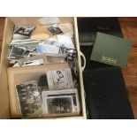 BOX OF PHOTOGRAPHS c1900-60s IN ALBUMS AND LOOSE, CDV AND CABINET,