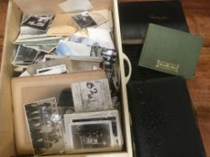 BOX OF PHOTOGRAPHS c1900-60s IN ALBUMS AND LOOSE, CDV AND CABINET,