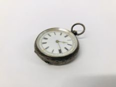 VINTAGE SILVER POCKET WATCH WITH ENAMELLED DIAL