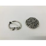 TWO SCOTTISH SILVER "IONA" BROOCHES BY ALEXANDER RITCHIE AND ROBERT ALLISON