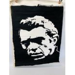 ABSTRACT OIL ON CANVAS "STEVE McQUEEN" BEARING INITIAL A.W.