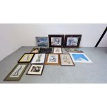 COLLECTION OF MAINLY FRAMED ART WORKS AND PRINTS TO INCLUDE VANITY FAIR SPY PRINT,