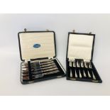 ART DECO CASED SET OF 6 SILVER PICKLE FORKS,