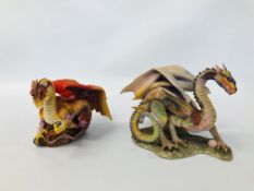 TWO LARGE MYTHICAL DRAGON FIGURES UN-NAMED