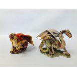 TWO LARGE MYTHICAL DRAGON FIGURES UN-NAMED