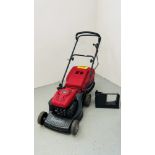 A MOUNTFIELD 45CM CUT PETROL ROTARY LAWN MOWER MODEL HP474 WITH GRASS COLLECTOR - SOLD AS SEEN.