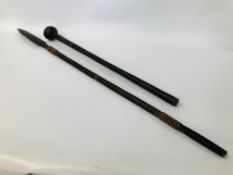 HARDWOOD KNOBKERRIE AND HARDWOOD TRIBAL SPEAR