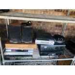 A SMALL QUANTITY OF AUDIO AND VISUAL EQUIPMENT TO INCLUDE SONY STEREO AMPLIFIER,