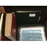 BOX OF STAMPS IN FOUR VOLUMES AND LOOSE, FRAMED 1012 OLYMPIC ITEMS, ETC.