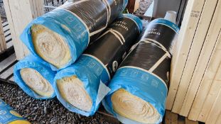 4 ROLLS OF 50MM SUPER GLASS ACOUSTIC INSULATION.