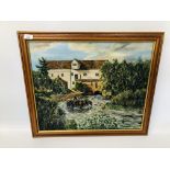 FRAMED OIL ON BOARD "GREAT HENNY MILL" BEARING SIGNATURE JOHN MUNNINGS WIDTH 59CM. HEIGHT 49CM.