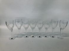 TWO SETS OF 4 LEAD CRYSTAL WINE GLASSES BY JOHN ROCHA AT WATERFORD CRYSTAL.