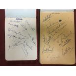 TWO AUTOGRAPH ALBUMS c1954-62 PERIOD, SEVERAL PAGES WITH FOOTBALL PLAYERS,