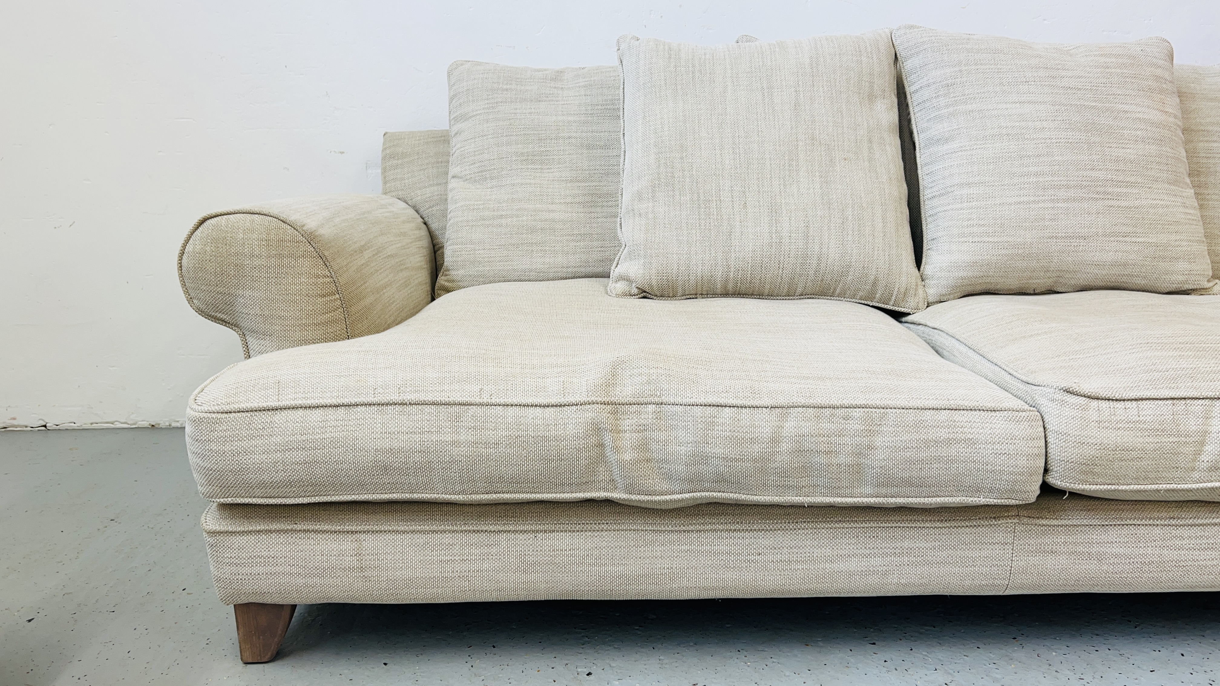 A PAIR OF "THE LOUNGE Co" OATMEAL UPHOLSTERED SOFA'S EACH LENGTH 210CM. - Image 18 of 22