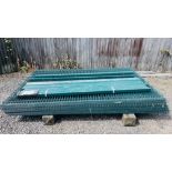 28 X AS NEW 1.98M HIGH X 3.02M WIDE VGUARD MESH FENCING PANELS AND 18 X VGUARD 2.