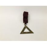 SILVER DRUIDIC MASONIC TRIANGLE PENDANT STAMPED L. SIMPSON LONDON.