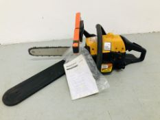 A McCULLOCH PETROL CHAIN SAW A/F FAULTY STOP SWITCH ALONG WITH SHARPENING TOOL - SOLD AS SEEN.