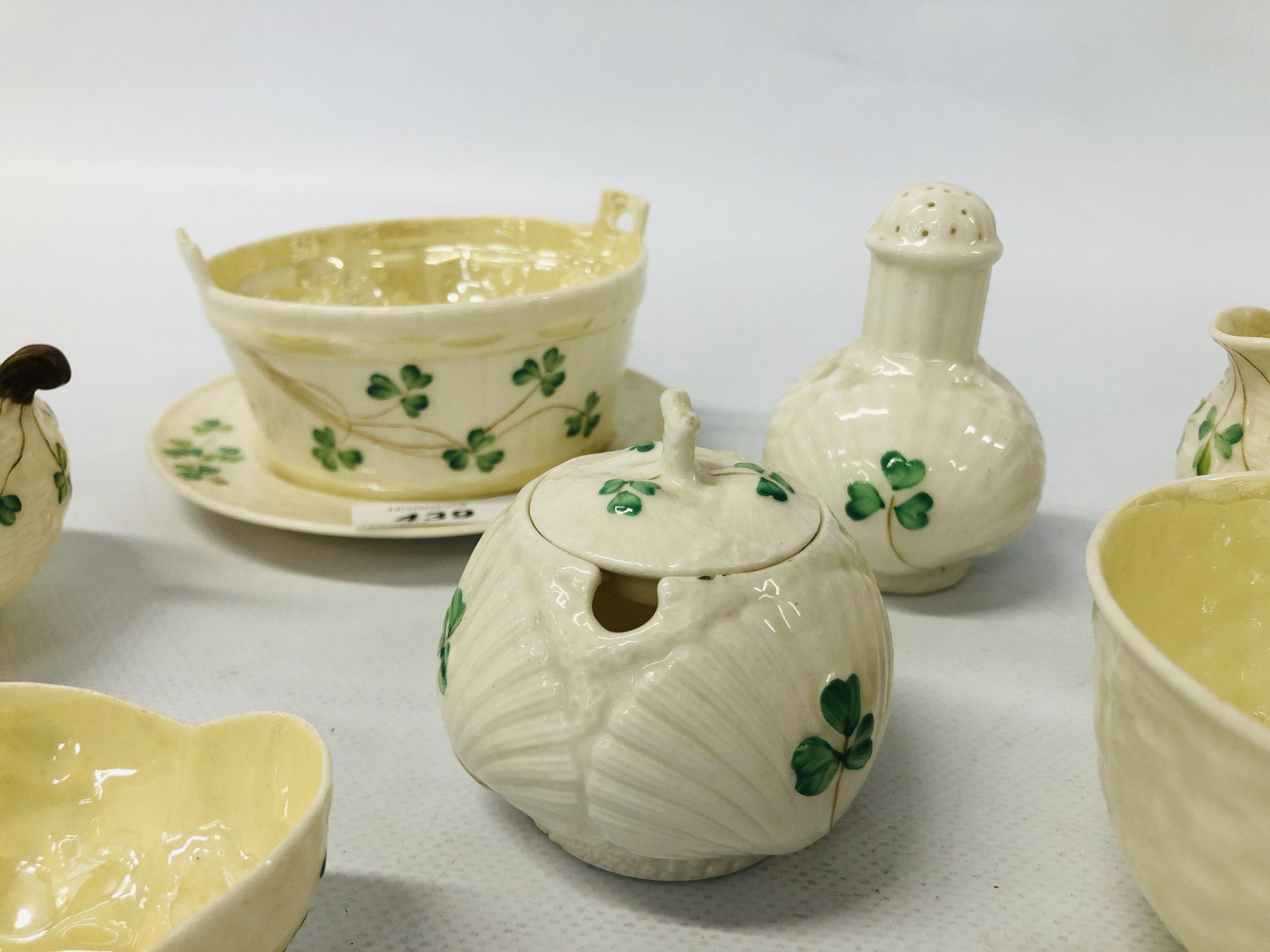 COLLECTION OF EIGHT PIECES OF BELLEEK TO INCLUDE CUP AND SAUCER, PEPPER POT ETC. - Image 4 of 6