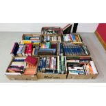 10 BOXES OF BOOKS TO INCLUDE HISTORY, DAILY EXPRESS PUBLICATIONS, ART, WAR, DVD'S ETC.