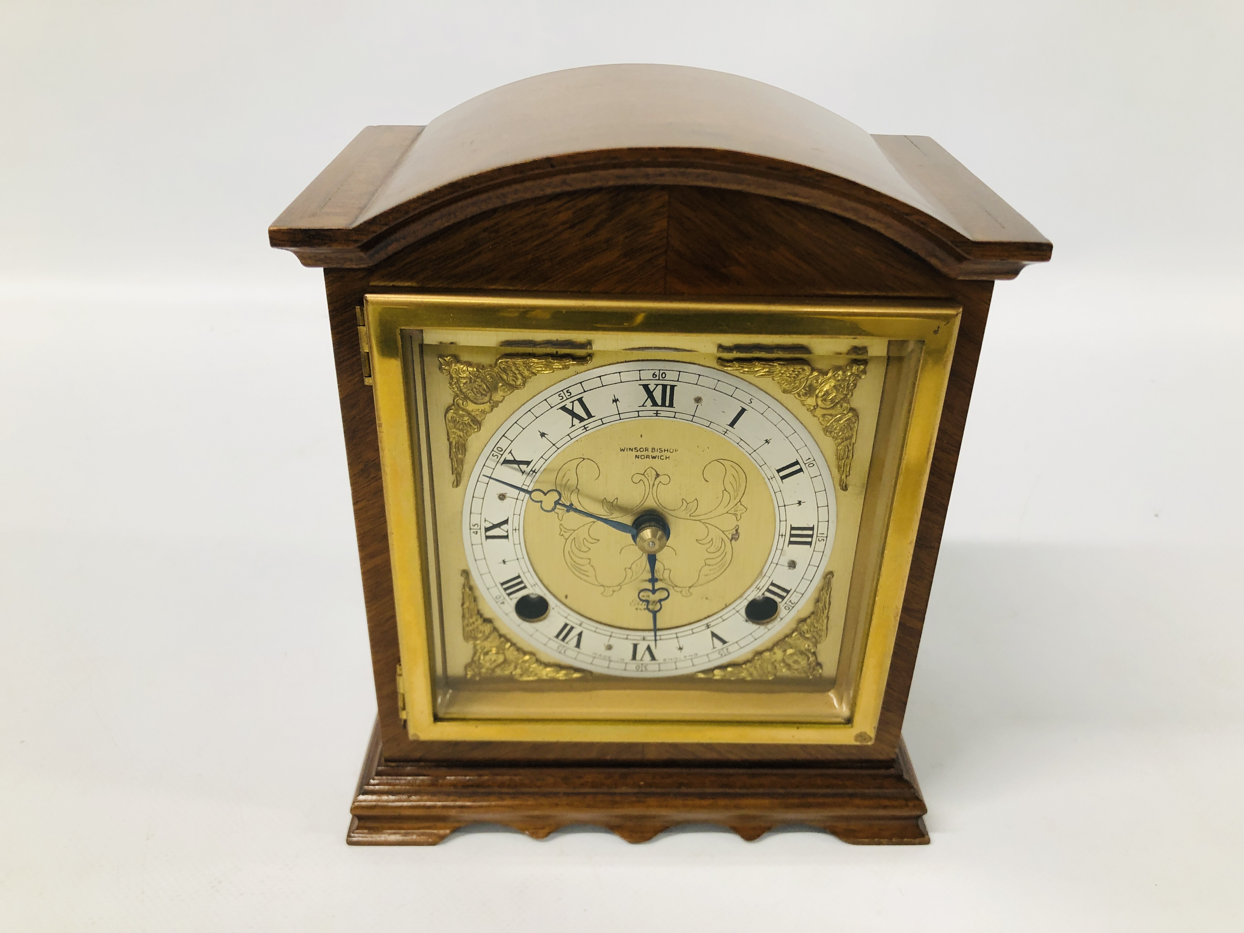 WINSOR BISHOP MANTEL CLOCK H 20.5CM (WITH KEY). - Image 3 of 8