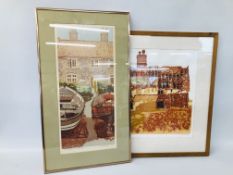 2 X FRAMED PRINTS BY H.J. JACKSON 6/75 FISHERMANS COTTAGE W 24.