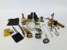 BOX OF ASSORTED COLLECTABLE'S TO INCLUDE SALTS, WATCHES, WADE, ROYAL DOULTON STONE WARE,