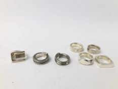 SEVEN SILVER DESIGNER RINGS