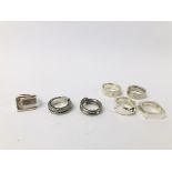 SEVEN SILVER DESIGNER RINGS