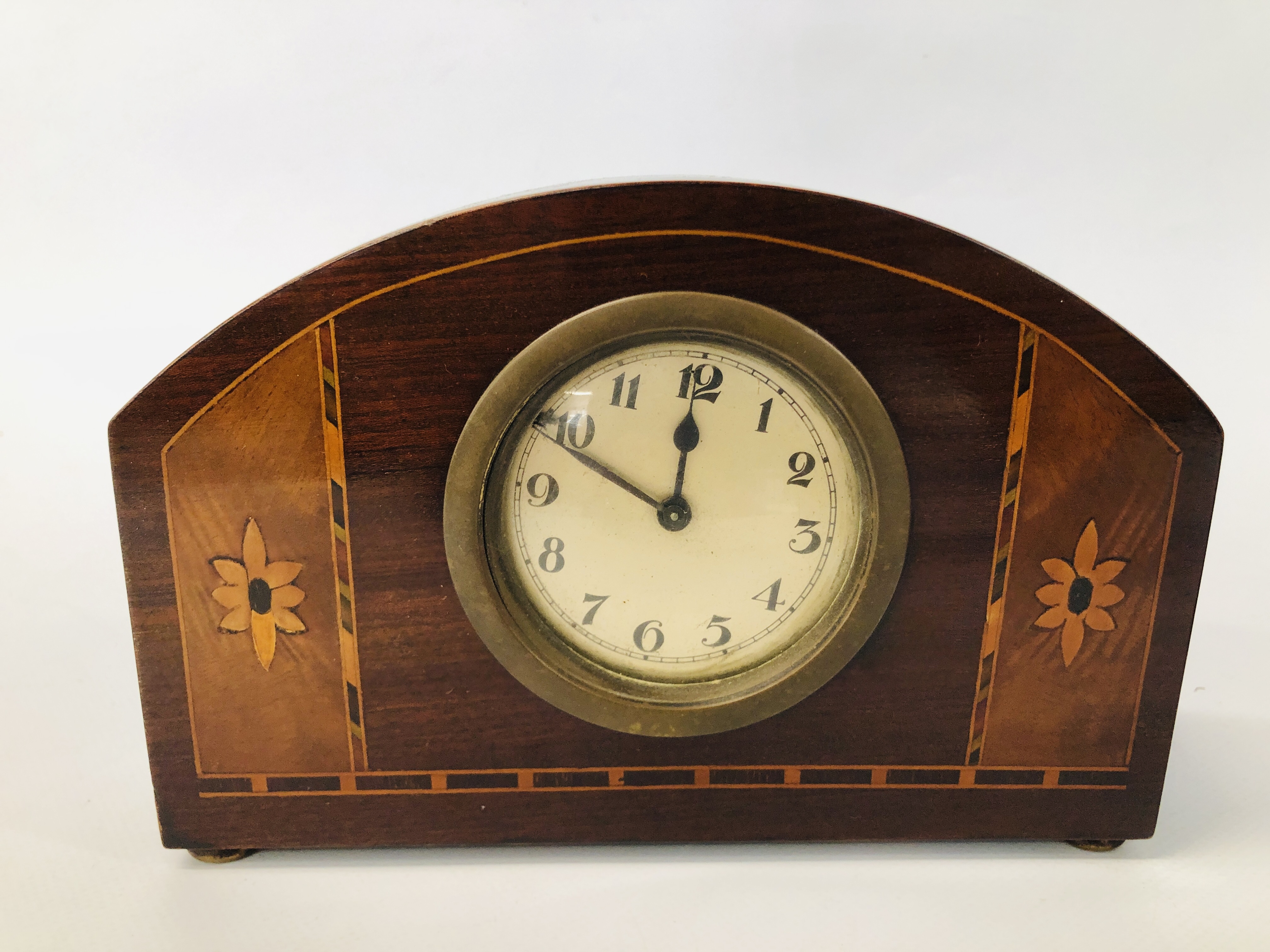 2 X EDWARDIAN INLAID MANTEL CLOCKS. - Image 6 of 8