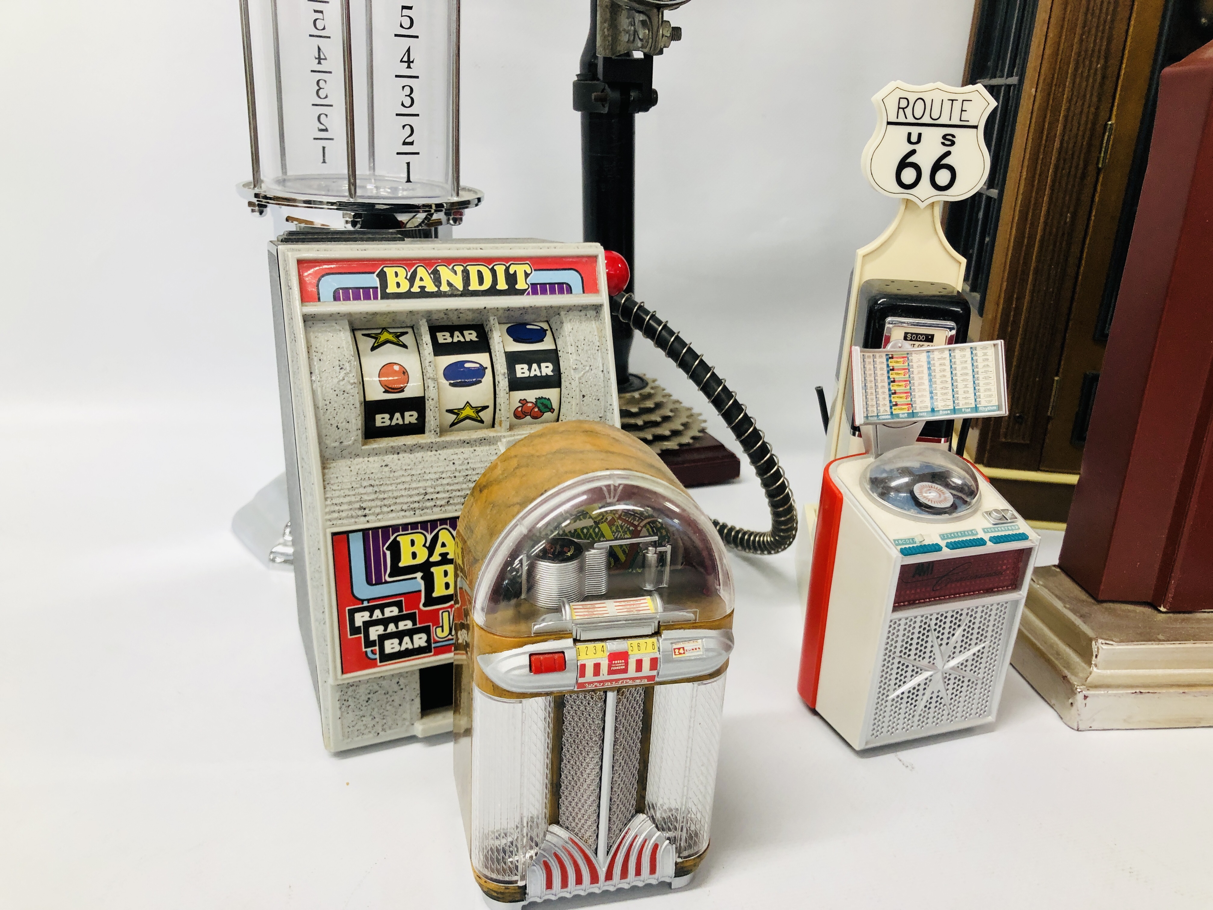 QUANTITY OF NOVELTY ITEMS TO INCLUDE GAS PUMPS, BANDIT, TELEPHONE BOX, - Image 2 of 4