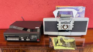 A VINTAGE PANASONIC STEREO MUSIC SYSTEM WITH TURNTABLE AND SPEAKERS MODEL SG-X10 ALONG WITH A SONY