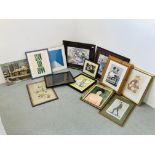 COLLECTION OF MAINLY FRAMED ART WORKS AND PRINTS TO INCLUDE VANITY FAIR SPY PRINT,