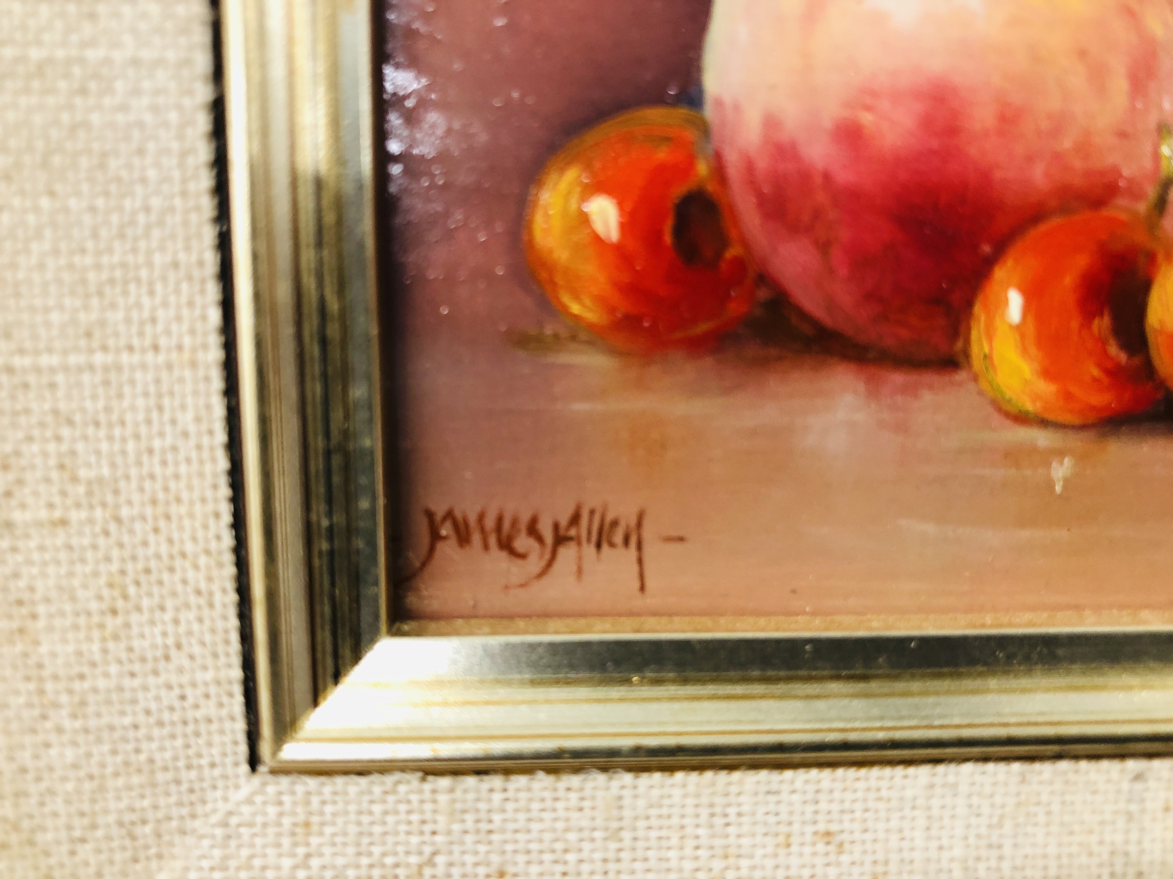 TWO FRAMED AND MOUNTED OIL ON BOARD STILL LIFE'S BEARING SIGNATURE JAMES ALLEN. - Image 7 of 9