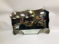 AN ART DECO WALL MIRROR.