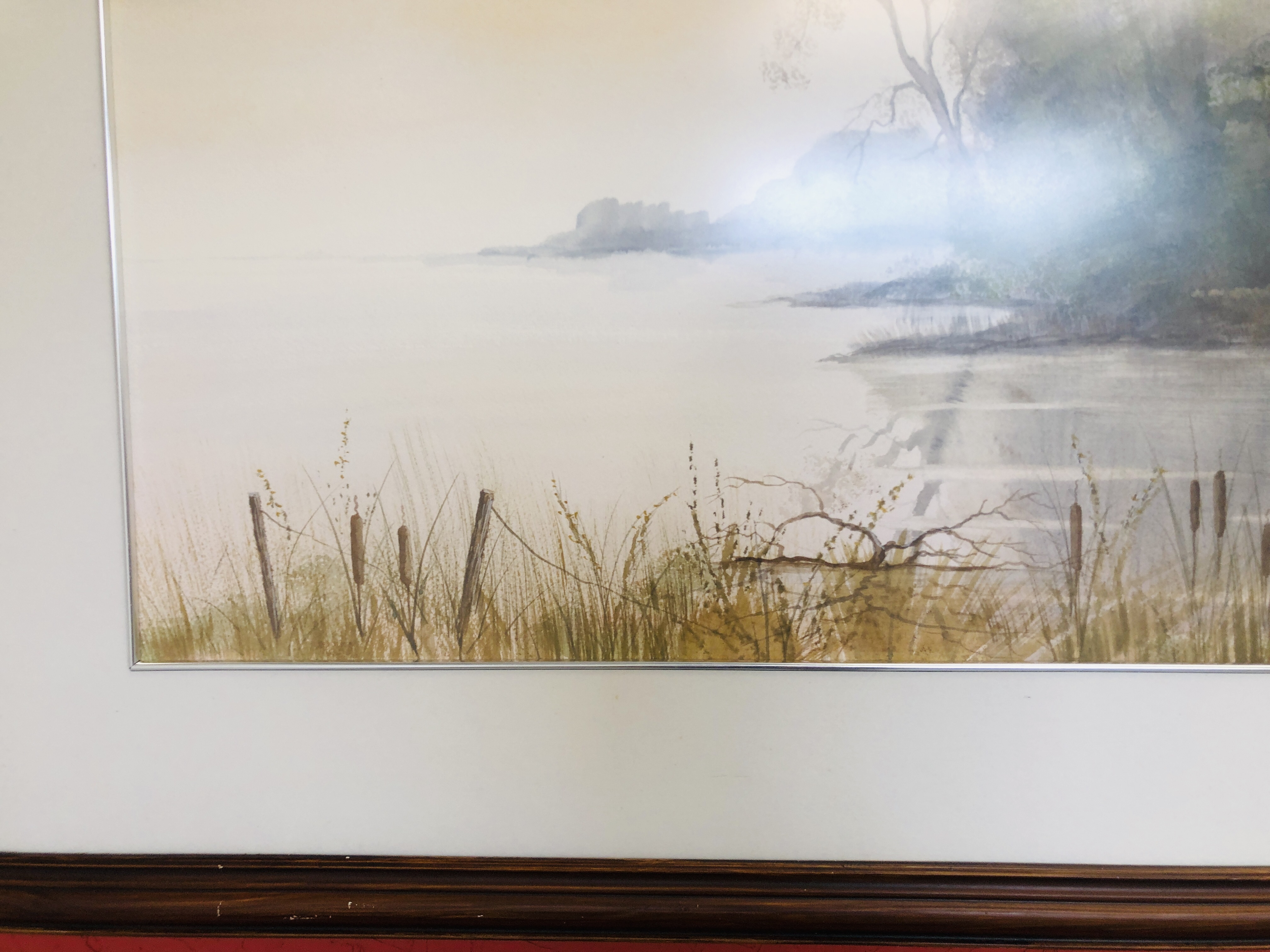 A FRAMED AND MOUNTED WATERCOLOUR "LAKE SIDE" BEARING SIGNATURE C. BLACKWELL 74CM X 53CM. - Image 4 of 7