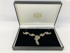 A VINTAGE SILVER AND MARCASITE EVENING NECKLACE
