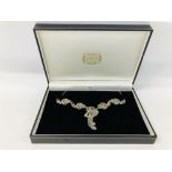 A VINTAGE SILVER AND MARCASITE EVENING NECKLACE