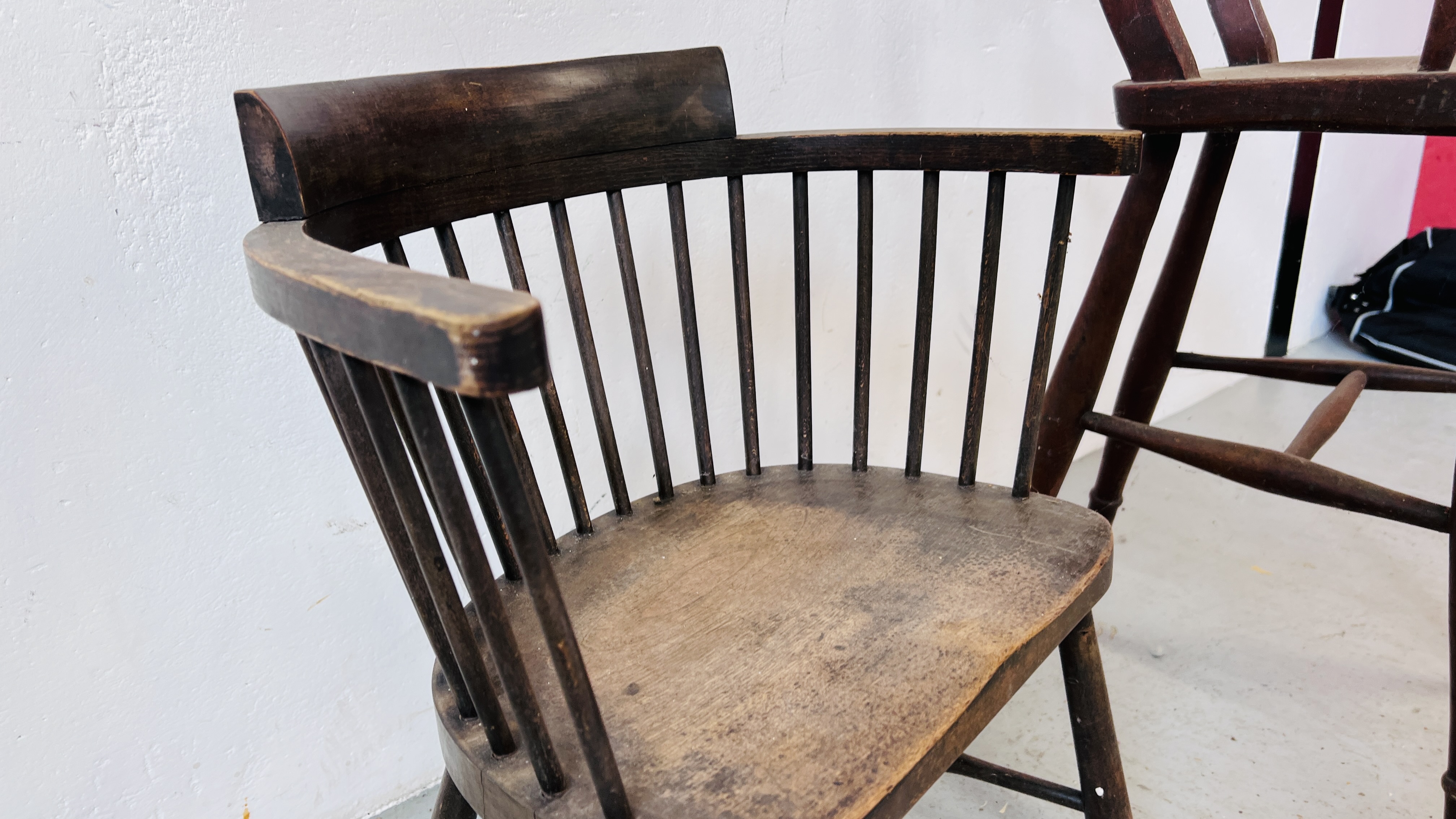 VINTAGE VICTORIAN HARDWOOD HIGHCHAIR ALONG WITH A LIBERTY STYLE CHILD'S CHAIR. - Image 7 of 8