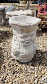 A LARGE "TOBY JUG" DESIGN GARDEN PLANTER HEIGHT 44CM.