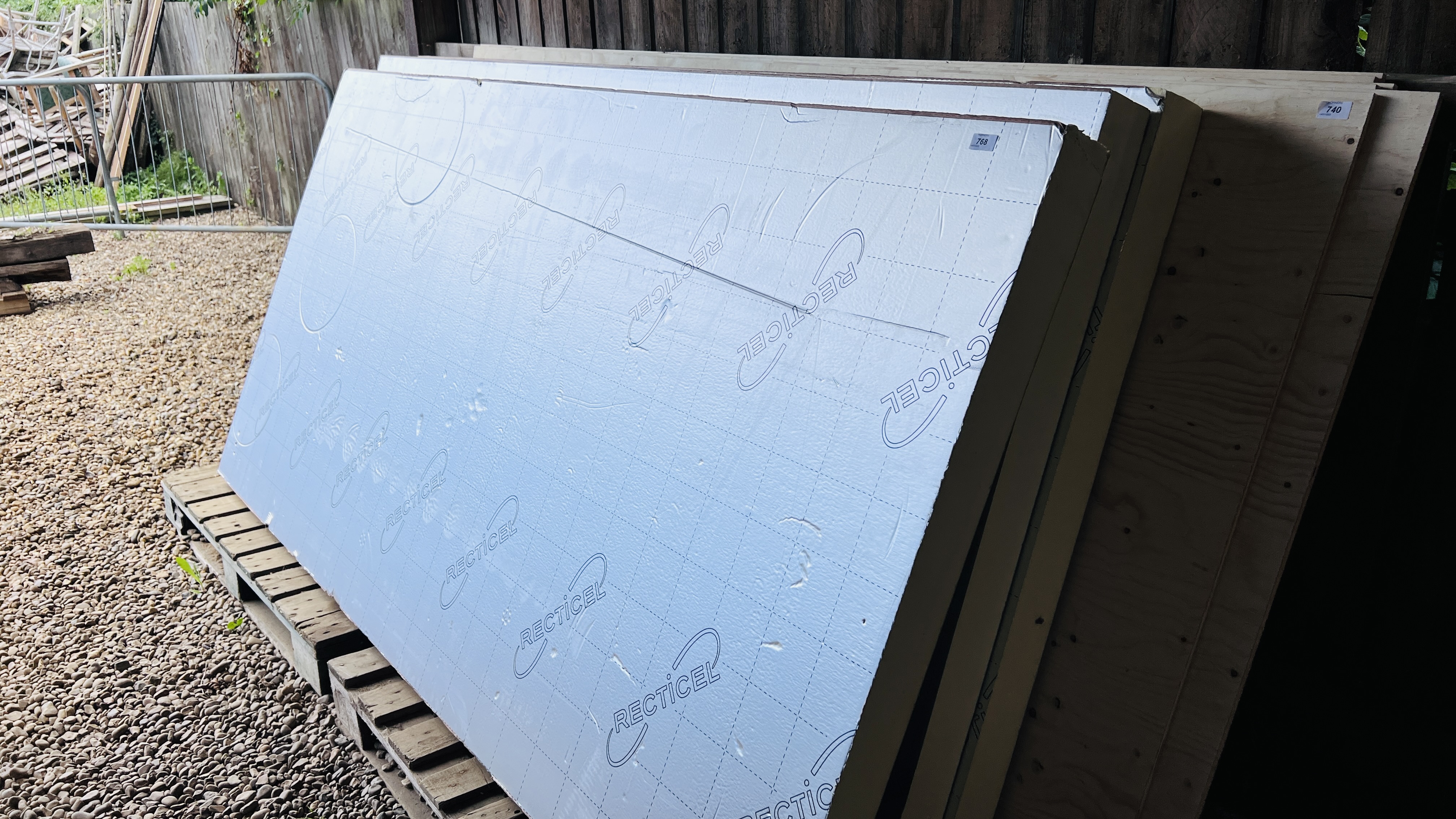 3 X SHEETS OF RECTICEL 100MM INSULATION BOARD 2.4M X 1.2M.