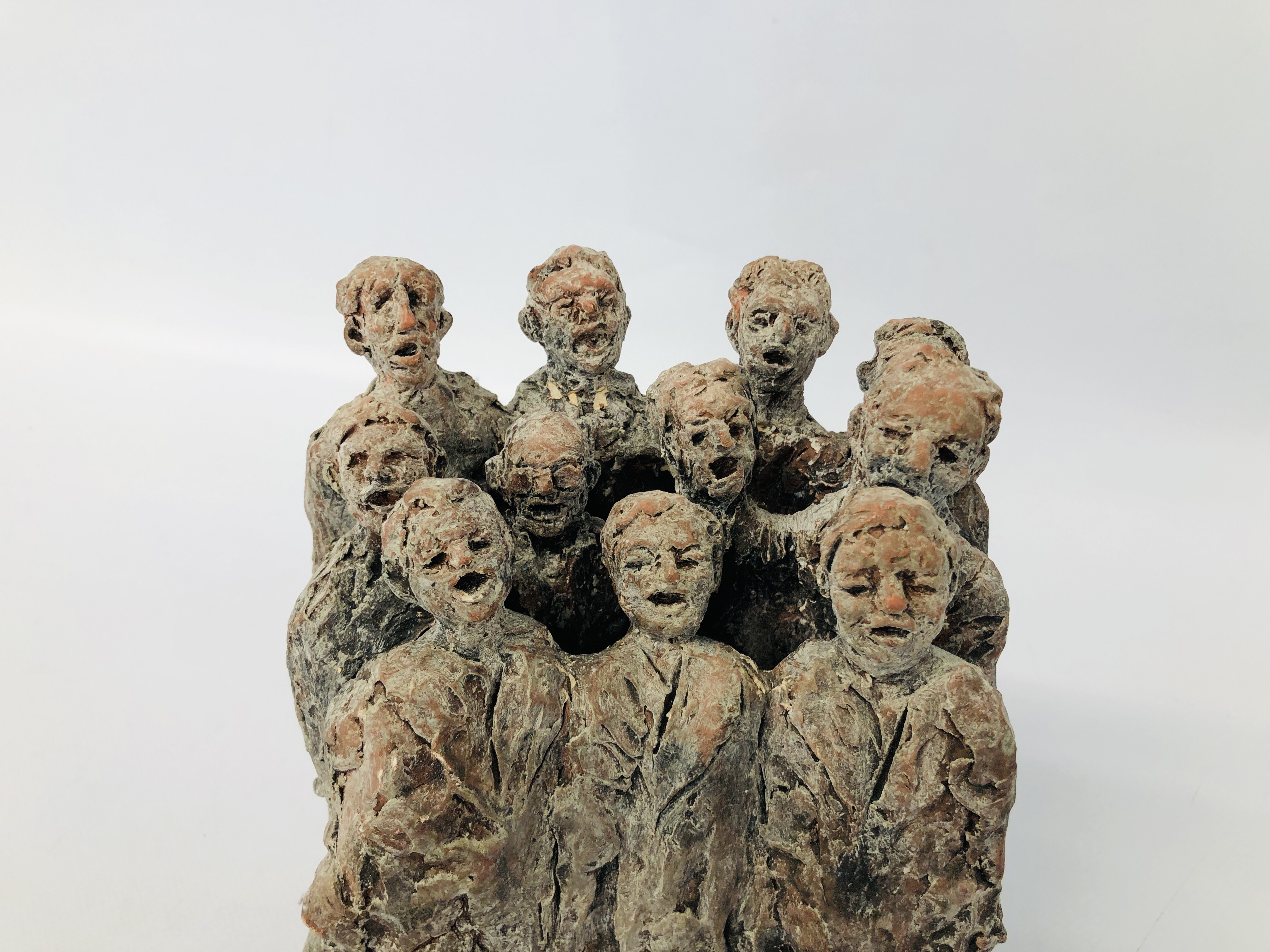 STUDIO POTTERY STUDY OF "THE CHOIR SINGERS" BEARING SIGNATURE M.D. CONWAY, HEIGHT 20CM. - Image 2 of 5