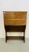 VINTAGE OAK BUREAU BOOKCASE WIDTH 71CM. HEIGHT 110CM.