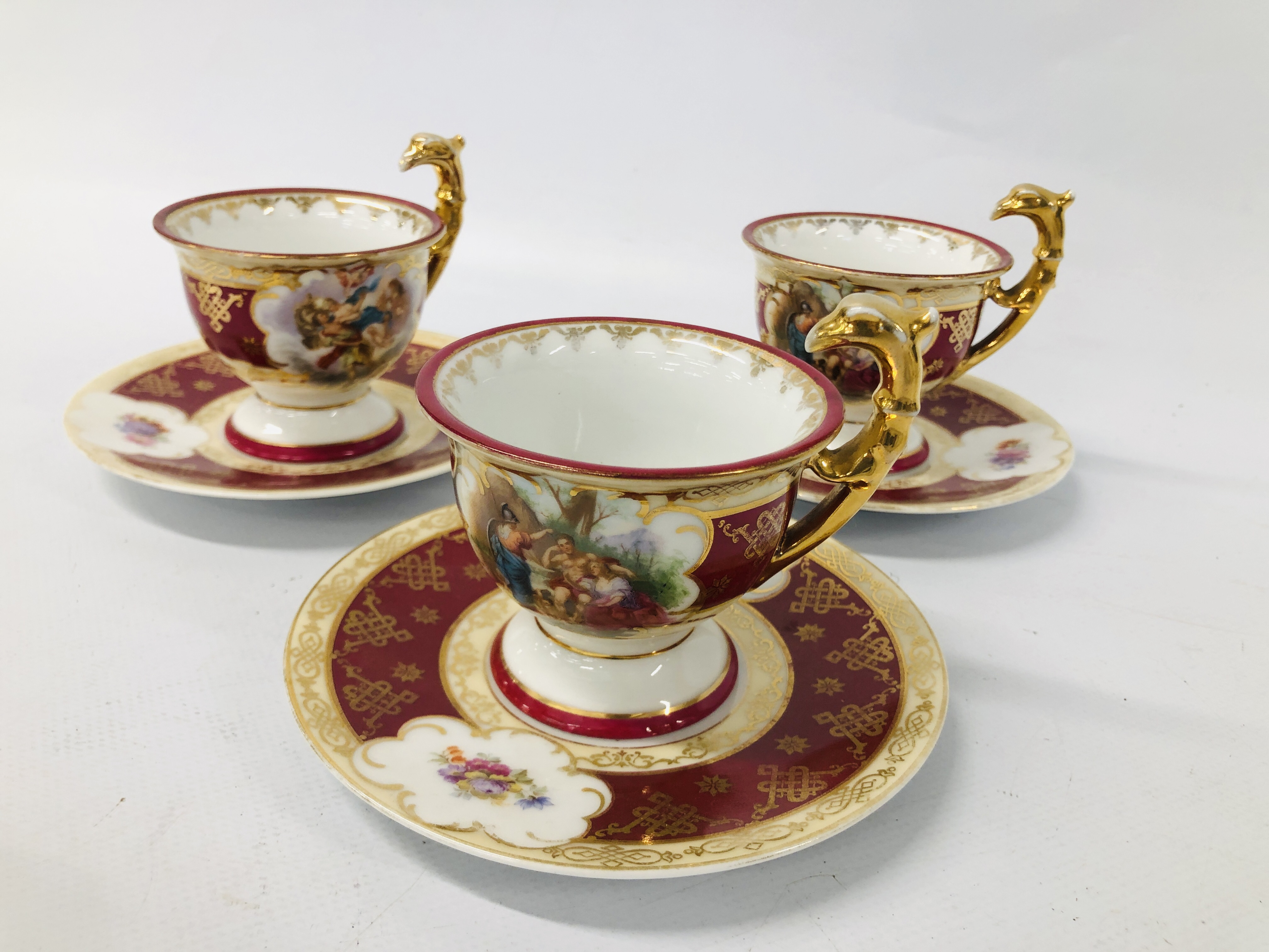 A VIENNA CABARET TEA SERVICE COMPRISING TEAPOT AND COVER, TWO HANDLED SUCRIER AND COVER, - Image 6 of 6