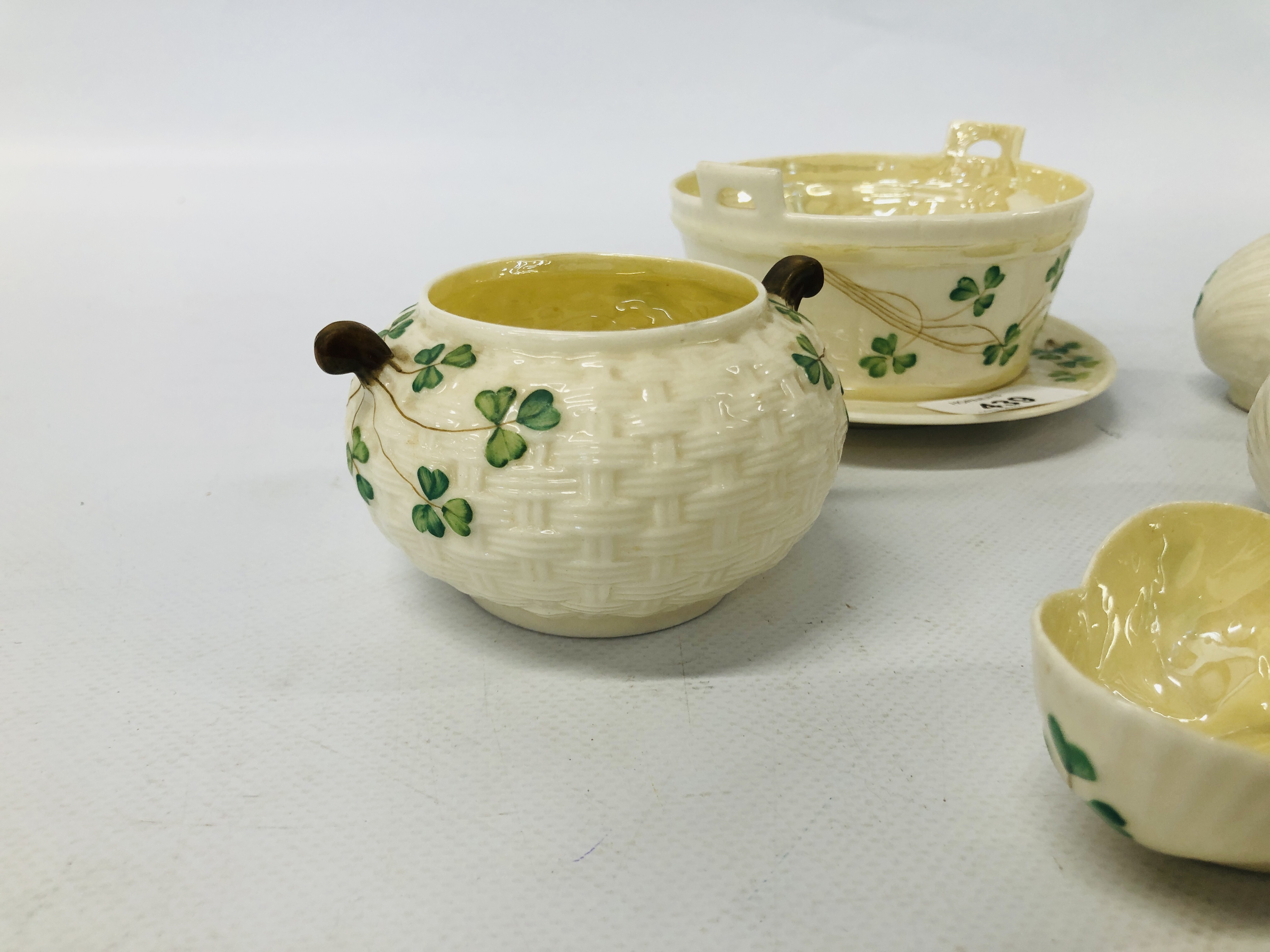 COLLECTION OF EIGHT PIECES OF BELLEEK TO INCLUDE CUP AND SAUCER, PEPPER POT ETC. - Image 2 of 6