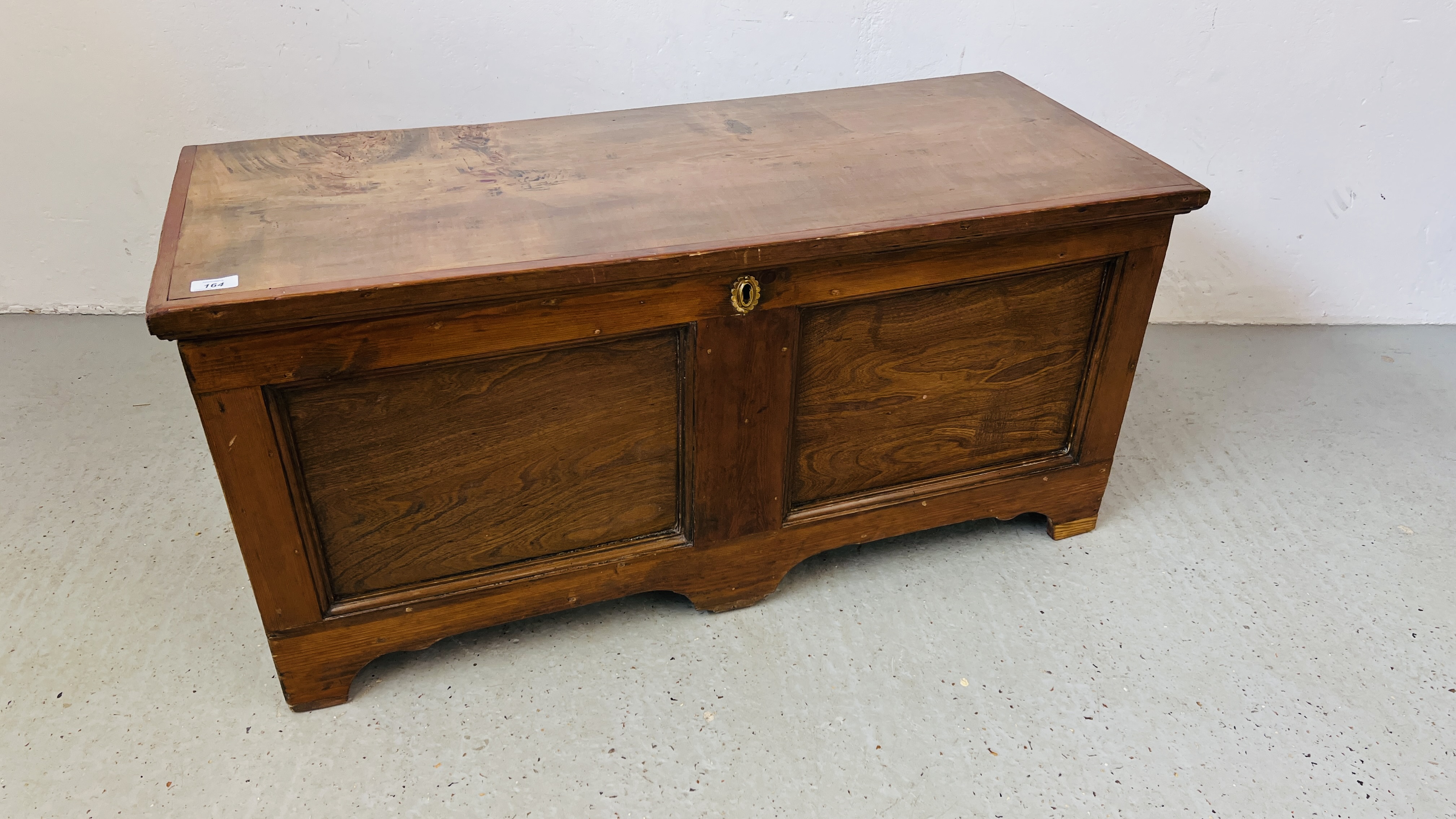 RUSTIC OAK BLANKET BOX WITH CANDLE BOX WIDTH 111CM. DEPTH 46CM. HEIGHT 53CM.