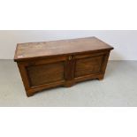 RUSTIC OAK BLANKET BOX WITH CANDLE BOX WIDTH 111CM. DEPTH 46CM. HEIGHT 53CM.